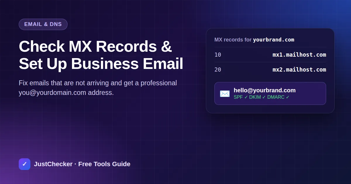 How to Check MX Records and Set Up Professional Email for Your Domain